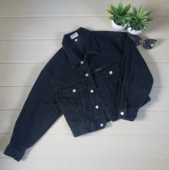 guess black denim jacket womens